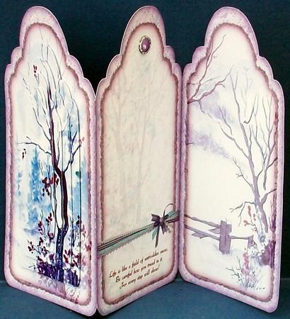 Untrodden Snow Tag Shaped Tri Fold Card Kit by Cheryl French