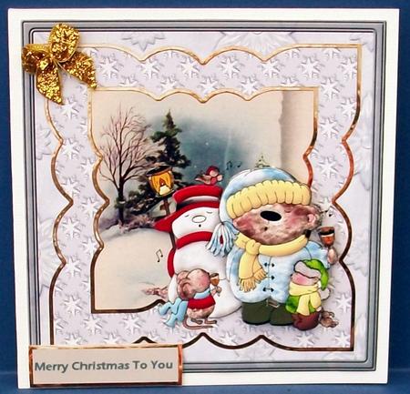 Bear Choir Card with Decoupage by Cheryl French