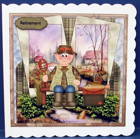 A Lovely Day Fishing Card with Decoupage by Cheryl French