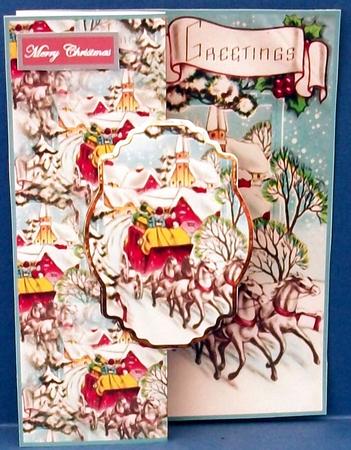 Christmas Travel No Hole Fold Back Card by Cheryl French