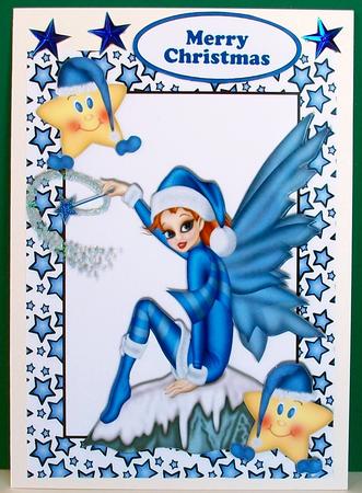 Magical Blue Winter Faerie with Snow by Cheryl French