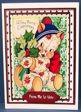Lovely Little Kitty with the Holly  by Cheryl French