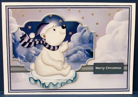 Polar Bear Card with Decoupage by Cheryl French