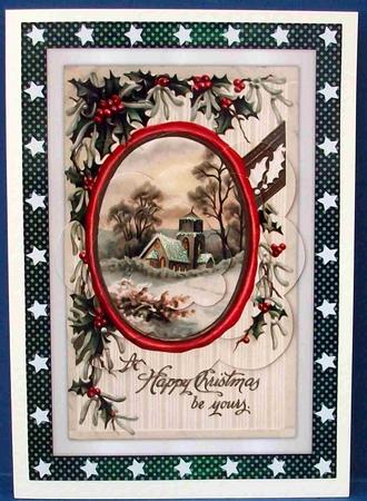 Christmas Scene Scalloped Pyramid	 by Cheryl French