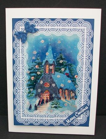 Christmas Service Scalloped Edge Corner Stacker by Cheryl French
