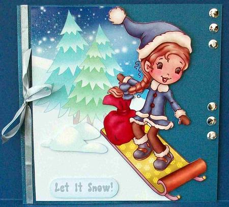 Toboggan Fun Christmas Card Kit by Cheryl French