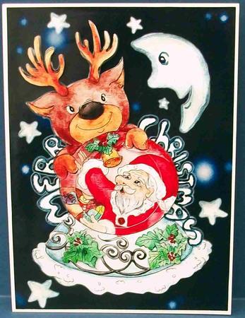 Christmas Reindeer and Santa Claus-mini Kit by Cheryl French