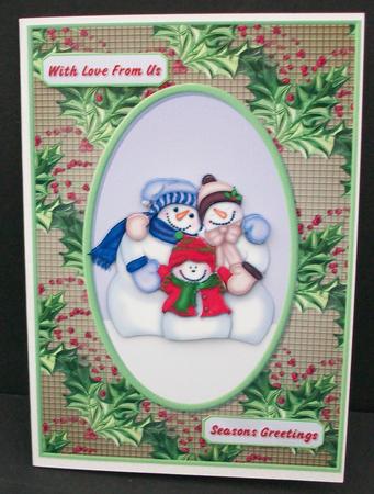 The Snow Family Card Front by Cheryl French