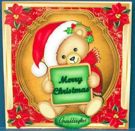 Cute "merry Christmas" Bear 8x8 Mini Kit by Cheryl French