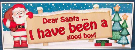 Lge Dl Xmas Santa Good Boy Signpost Easicut Decoupage by Cheryl French