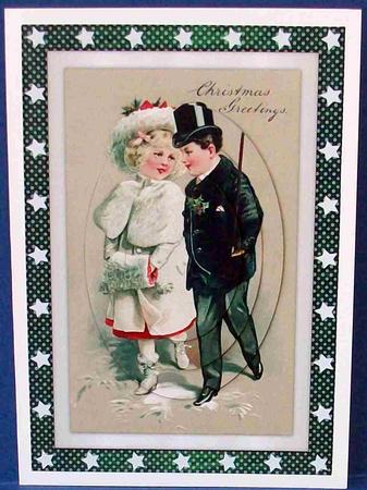 Vintage Christmas Children Oval Pyramid by Cheryl French