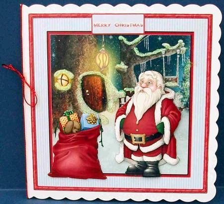 Santa Has a Quiet Moment Card with Decoupage by Cheryl French