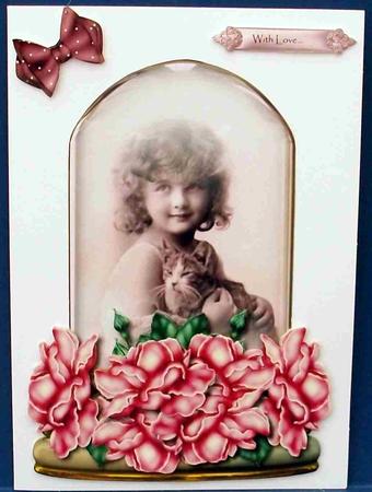 Sweet Vintage Girl & Rosesglobe by Cheryl French