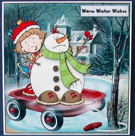 Borrowing the Snowman Topper and Decoupage by Cheryl French