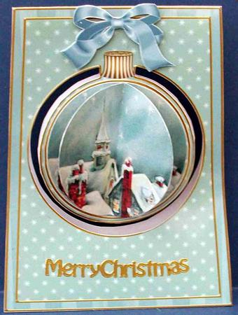 Snow Rooftops 3D Hanging Bauble Ornament Card Mini Kit by Cheryl French