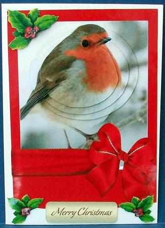 Lovely Robin in a Frame with Big Bow Oval Pyramids by Cheryl French