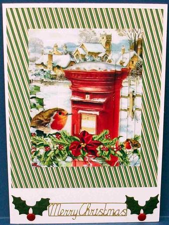 Vintage Snow Village with Poinsettias & Robins Pyramids by Cheryl French
