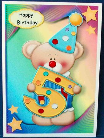 Happy 5th Birthday Bear by Cheryl French
