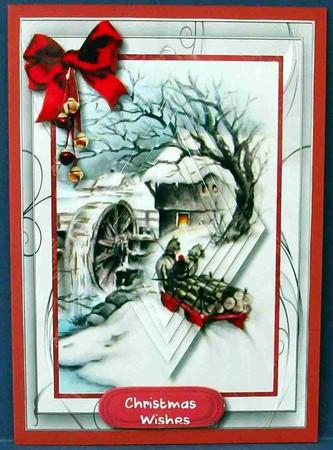 Beautiful Diamond Pyramid Christmas Scene  by Cheryl French