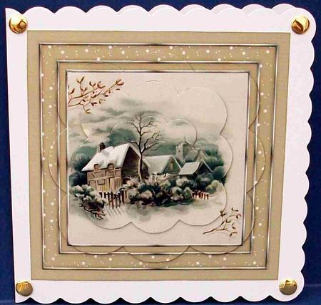 Victorian Christmas Scene Scalloped Pyramage by Cheryl French