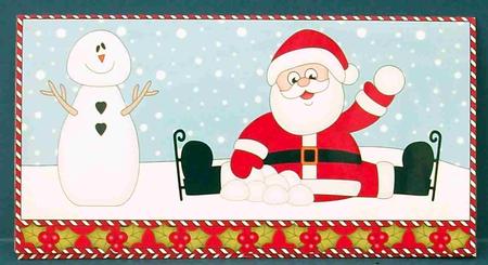 Christmas Santa & Snowman Money or Gift Wallet Card Kit by Cheryl French