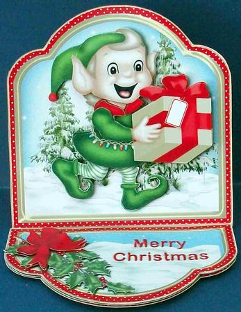 Elf with Gift Shaped Easel Card Kit by Cheryl French
