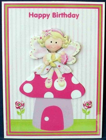 Fairy & Toadstool Birthday Topper & Decoupage by Cheryl French