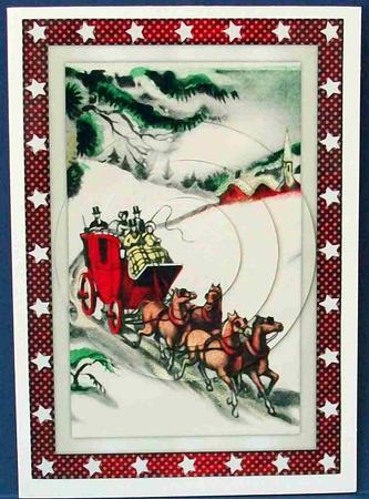 Vintage Christmas Scene Circle Pyramid by Cheryl French