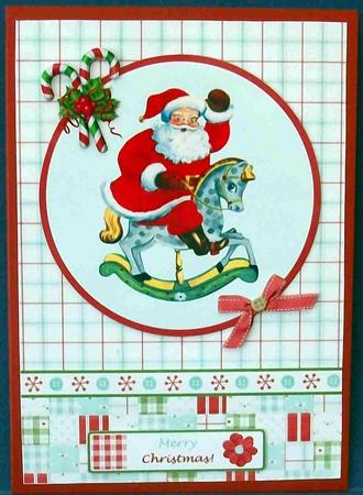 Santa & Rocking Horse Topper & Decoupage by Cheryl French