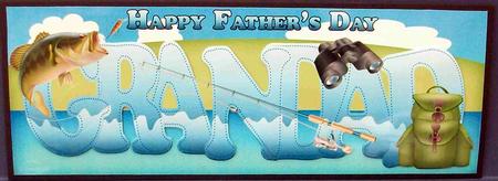 Fishing Grandad Father's Day Large Dl Card by Cheryl French
