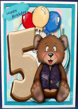 Patchwork Bears 5th Birthday , Boy by Cheryl French