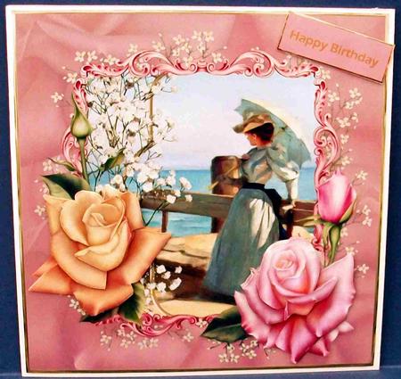 Lady at the Lake Card with Decoupage by Cheryl French