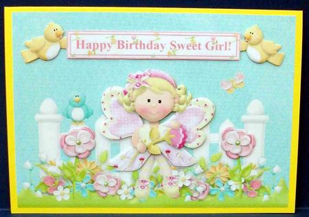 Happy Birthday Sweet Girl - Fairy Topper & Decoupage by Cheryl French