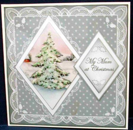 Snow Tree My Mum 7in Double Diamond Topper by Cheryl French