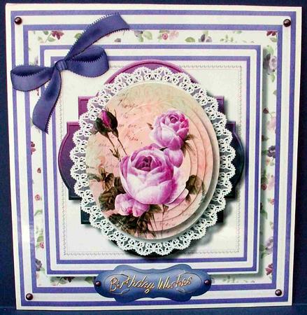 Beautiful Shabby Chic Lilac Roses , Pyramid by Cheryl French