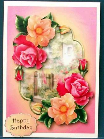 Peach Melba Rose Cottage Decoupage Mini Kit by Cheryl French