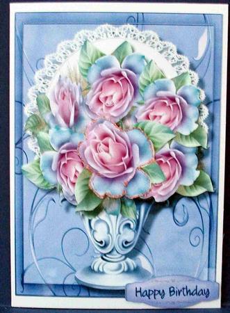 Beautiful Bowl of Frosted Roses by Cheryl French