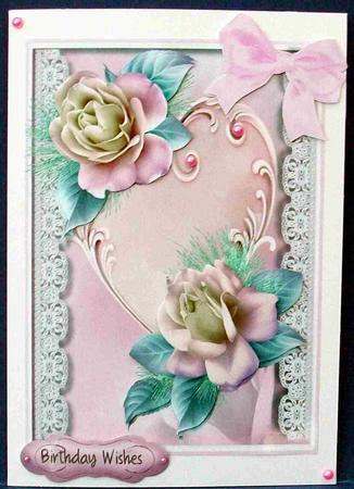 Beautiful Roses, Lace and Heart by Cheryl French