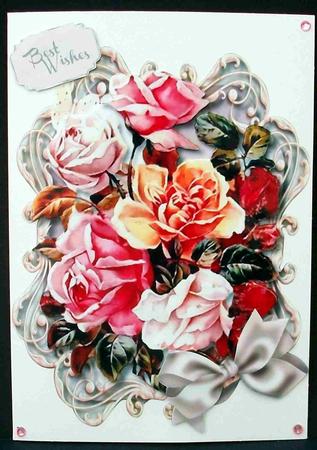 Beautiful Roses in a Scroll Frame  by Cheryl French
