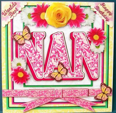 Nan Birthday Yellow and Pink Flowers 8x8 Mini Kit by Cheryl French