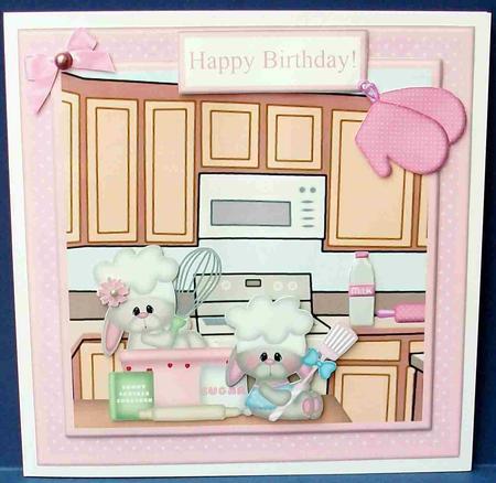 Cute Bunnies Baking Mini Kit & Decoupage by Cheryl French