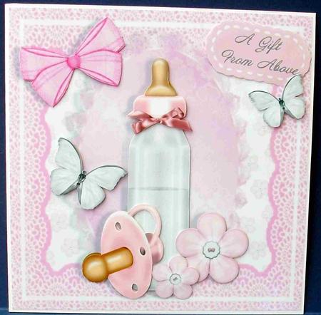 Baby Girl Bottle & Dummy 8x8 Mini Kit by Cheryl French