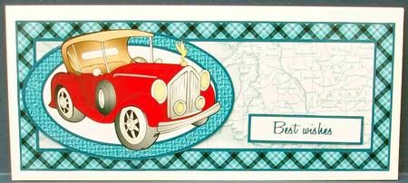 Shiny Red Vintage Car Dl by Cheryl French
