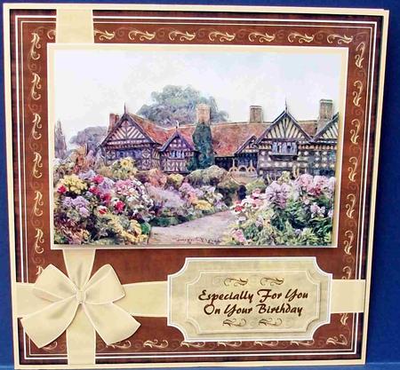 Elizabethan House 8x8 Decoupage Card Minikit by Cheryl French