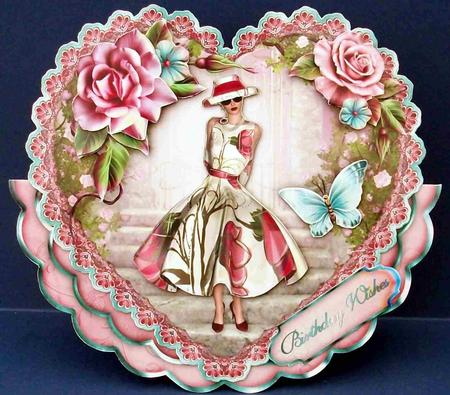 The Rose Glade Heart Shaped Wobble Card Mini-kit by Cheryl French