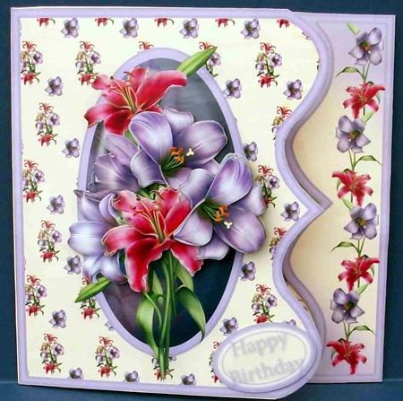 Bouquet of Lilies Offset Bracket Card Mini Kit by Cheryl French