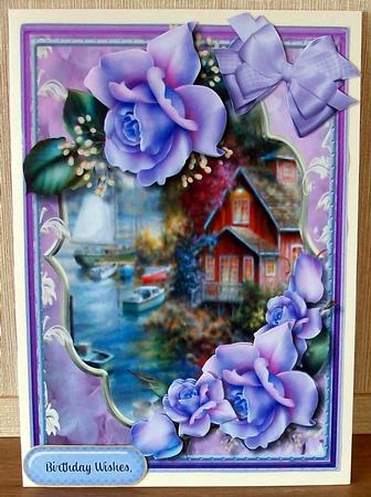 Stunning Lilac Roses and Water Scene by Cheryl French