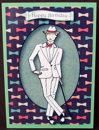 The Elegant White Suit with Bow Tie Frame A5 by Cheryl French