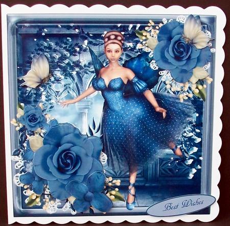 Faery Ballet Rose Topper with Decoupage by Cheryl French