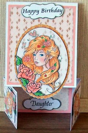 Dutch Fold Card - Blonde Girl by Cheryl French